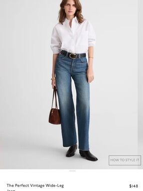 Madewell Vintage-Inspired Wide-Leg Jeans in Blue Wash